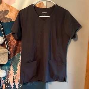 Jockey Charcoal V-Neck Scrub Top